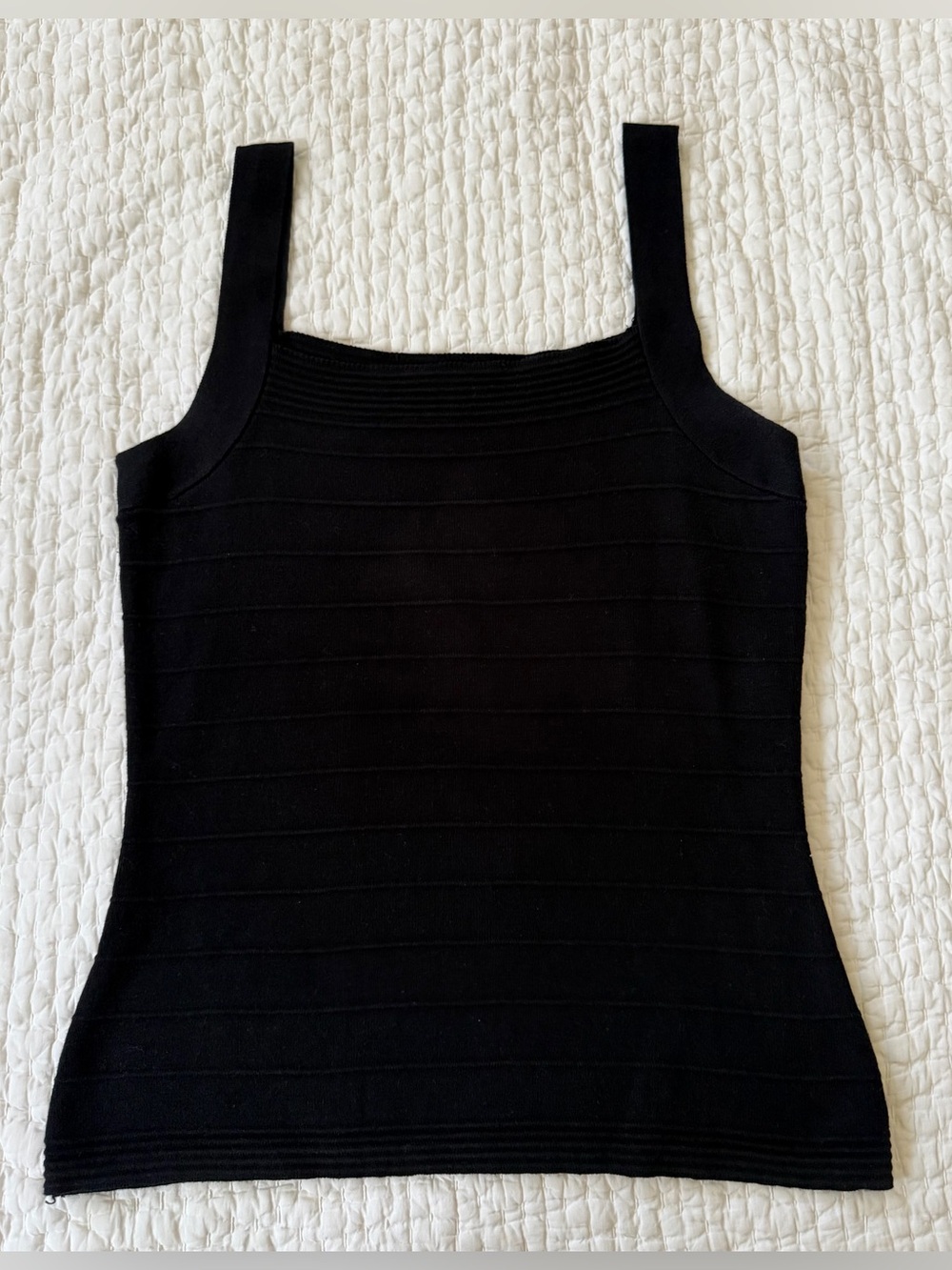 Parkhurst Black Ribbed Square-Neck Tank - Picture 5 of 5